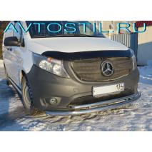 Vito W447 2014 Защита переднего бампера труба двойная 60/42 мм нержавейка