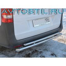 Vito 2014 Защита заднего бампера труба двойная 60/42 мм нержавейка
