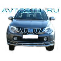 L200 Защита переднего бампера труба двойная 76/60 мм нержавейка