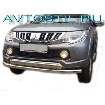 L200 Защита переднего бампера труба овал d76/75х42 нержавейка