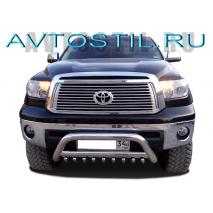 Tundra 2007-2013 Защита переднего бампера скоба низкая+акула 76/60/42 мм нержавейка