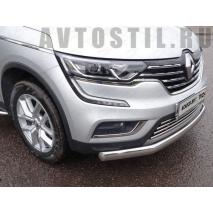 Koleos Защита передняя нижняя труба овальная 75х42 мм нержавейка