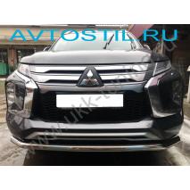 Pajero Sport Защита переднего бампера труба 60 мм нержавейка