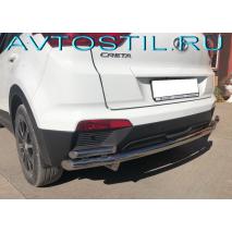 Creta Защита заднего бампера труба двойная 60/42 мм нержавейка
