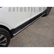 SUBARU OUTBACK 2015 Пороги овальные с проступью 75х42 мм нержавейка