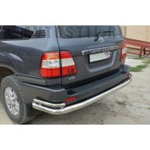 Land Cruiser 100 Защита заднего бампера труба с углами 76/42 мм нержавейка