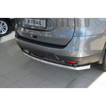 X-Trail Защита заднего бампера с загибами 60 мм нержавейка