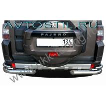 Pajero 4 Защита заднего бампера углы 76/53 мм нержавейка