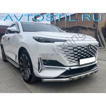 UNI-K Защита переднего бампера труба двойная 60/42 мм с перемычкааами нержаавейка