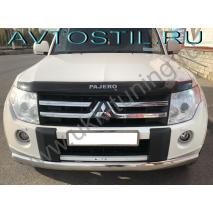 Pajero 4 Защита переднего бампера труба овальная 75/42 мм нержавейка