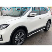 X-Trail Защита порогов 60 мм нержавейка