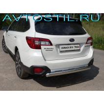 SUBARU OUTBACK 2015 Защита задняя труба овальная 75х42 мм нержавейка
