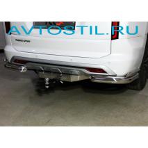 Pajero Sport Защита заднего бампера углы двойные 76/42 мм нержавейка