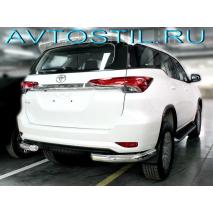 Fortuner 2020 Защита заднего бампера уголки одинарные d-76 нержавейка
