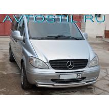 Viano 2005 Защита переднего бампера труба двойная 60/42 мм нержавейка