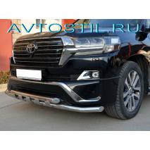 Land Cruiser 300 Защита переднего бампера труба двойная 60/53 мм с перемычками нержавейка