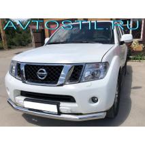 Navara Frontier 2005 Передняя защита труба радиусная 76 мм нержавейка