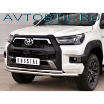 Hilux Black Onyx Защита переднего бампера труба двойная 60/53 мм нержавейка