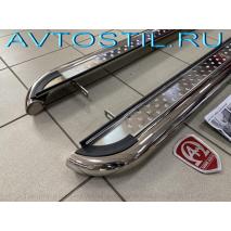 Land Cruiser 100 Подножки площадки с трубой 60 мм нержавейка крепеж в комплекте