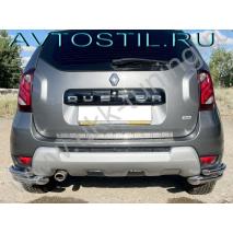 Duster Защита заднего бампера уголки двойные 60/42 мм нержавейка