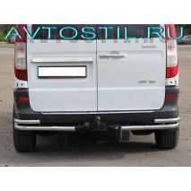Viano 2005 Защита заднего бампера угловая двойная 60/42 мм нержавейка