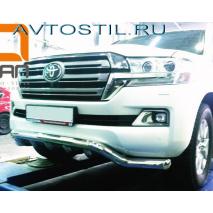 Land Cruiser 200 Защита переднего бампера труба с ребрами нержавейка