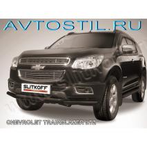 Trailblazer Защита переднего бампера труба 57/57 мм двойная черная