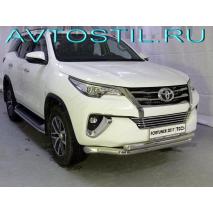 Fortuner 2017 Защита передняя нижняя двойная 76/60 мм нержавейка