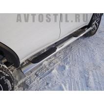 Fortuner 2017 Пороги овальные с накладкой 120х60 мм нержавейка
