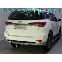 Fortuner 2017 Защита задняя уголки двойные 76/42 мм нержавейка