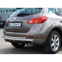Murano 2010 Защита заднего бампера труба двойная d60+d42 нержавейка