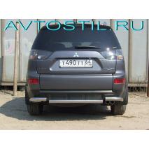 Outlander 2010 Защита заднего бампера d60 короткая нержавейка