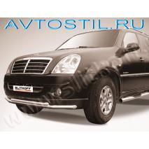 Rexton Защита переднего бампера труба двойная d57+d57 нержавейка