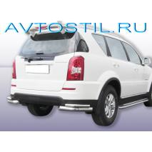 Rexton Защита заднего бампера углы d76+d42 нержавейка