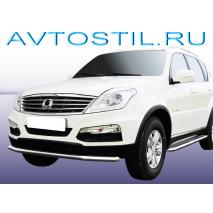 Rexton 2012 Защита переднего бампера труба d57 нержавейка