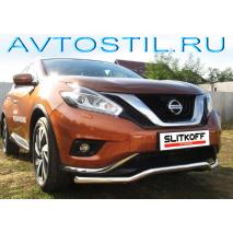 Murano 2014 Защита переднего бампера волна 60 мм нержавейка