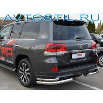 TRD 2019 Защита заднего бампера уголки двойные 76/42 мм нержавейка