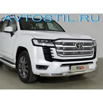 Land Cruiser 300 Защита переднего бампера труба овальная 75х42 мм нержавейка