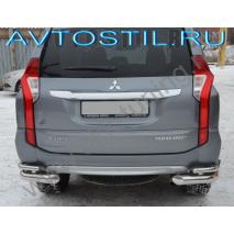Pajero Sport Задняя защита углы двойные 76/42 мм нержавейка