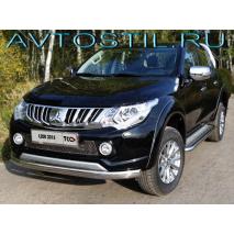 L200 Защита переднего бампера труба овальная 75х42 мм нержавейка