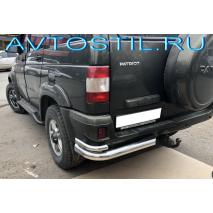 Uaz Patriot Защита заднего бампера d76+d42 уголки нержавейка