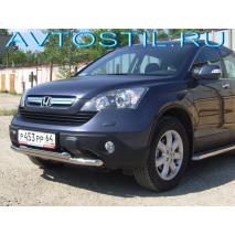 CRV Защита переднего бампера труба двойная d60+d60 нержавейка