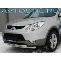IX55 Защита переднего бампера труба двойная d57+d57 нержавейка