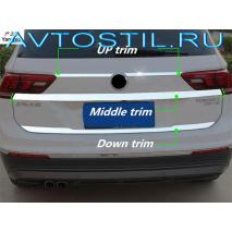 Tiguan Накладка на крышку багажника на уровне логотипа 2 части нержавейка