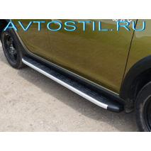Stepway 2014 Пороги подножки площадки алюминиевые с пластиковой накладкой