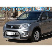 Vitara 2015 Защита переднего бампера труба двойная d42 секции-d42 секции нержавейка