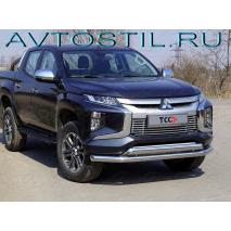 L200 Защита передняя нижняя труба двойная 76/75 мм нержавейка
