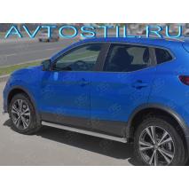 Qashqai Защита штатного порога труба 60 мм нержавейка