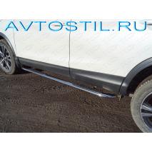 Qashqai Пороги овальные гнутые с накладкой 75х42 мм нержавейка