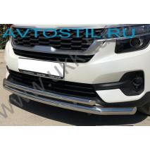 Zafira Life Защита переднего бампера труба двойнная 60/42 мм нержавейка